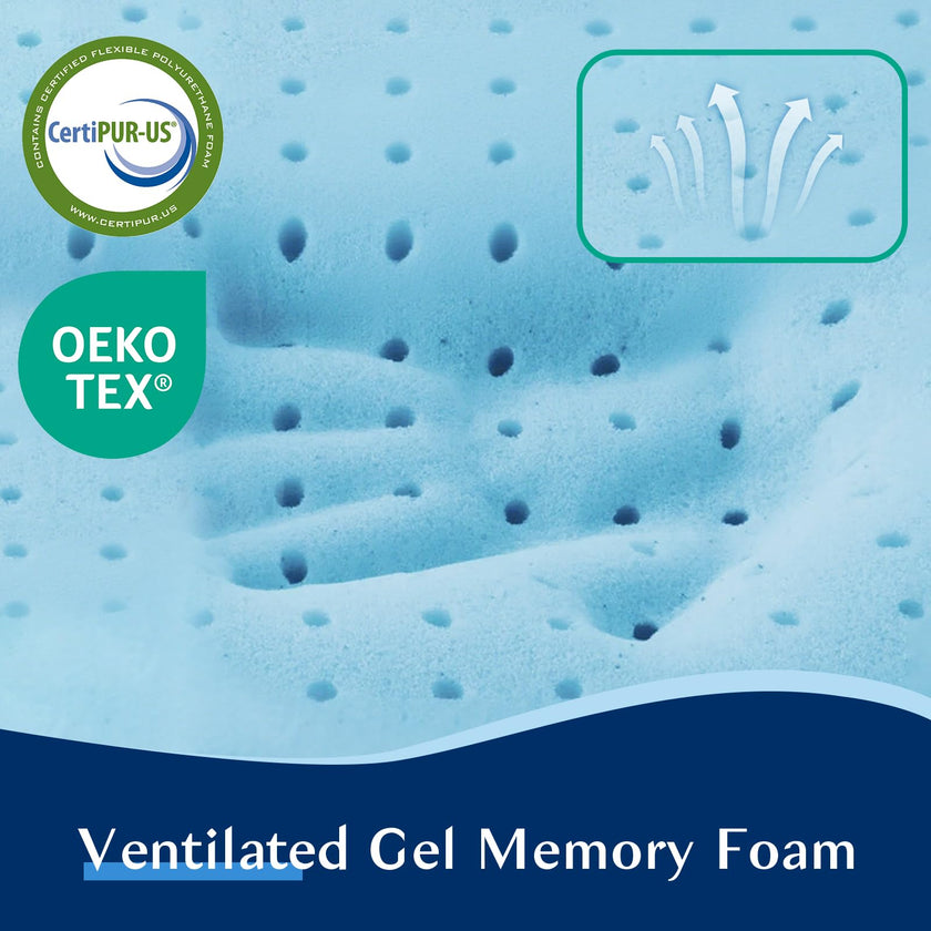 Ultra Thin Pillow for Sleeping- Cooling Gel Flat Pillow for Stomach and Back Sleepers, Slim Stomach Sleeping Pillows, Low Profile Memory Foam Pillows with Washable Cover 🍁 All In One Marketplace Canada