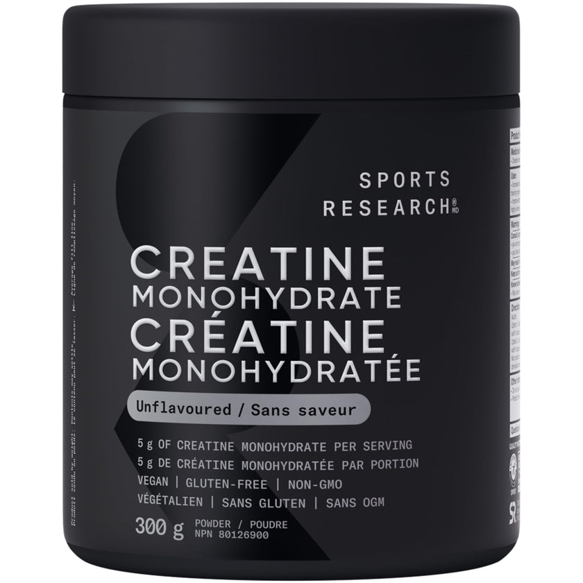 Sports Research® Creatine Monohydrate - Pure Micronized Creatine Monohydrate Powder - Improves strength, power, and performance for Women and Men | Non-GMO 60 Servings 🍁 All In One Marketplace Canada