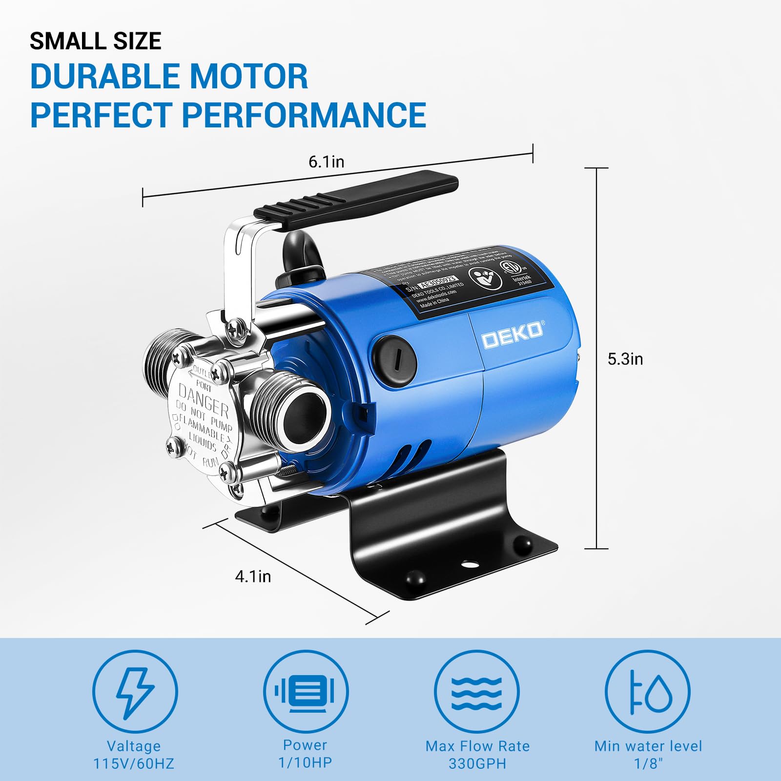 Water Transfer Pump: DEKOPRO Transfer Pump Electric Water Pump Utility Pump Rain Barrel Garden Hose Pump 115V 🍁 All In One Marketplace Canada