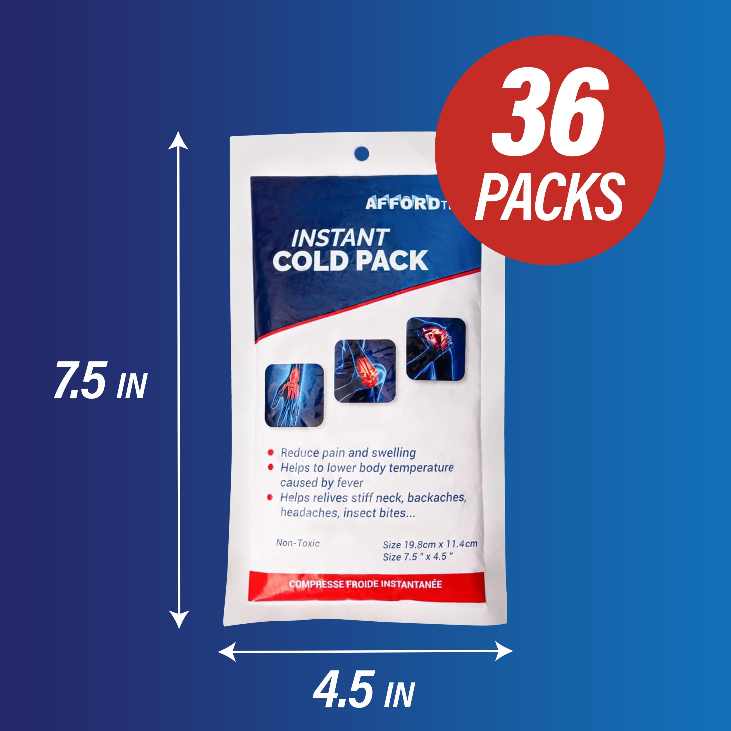 36 Instant cooler Ice pack- Ice packs Large (7.5 x 4.5 Inches) - Ready to use – Ideal for Injuries, Inflammation, Sprains, Strains,Pain relief 🍁 All In One Marketplace Canada