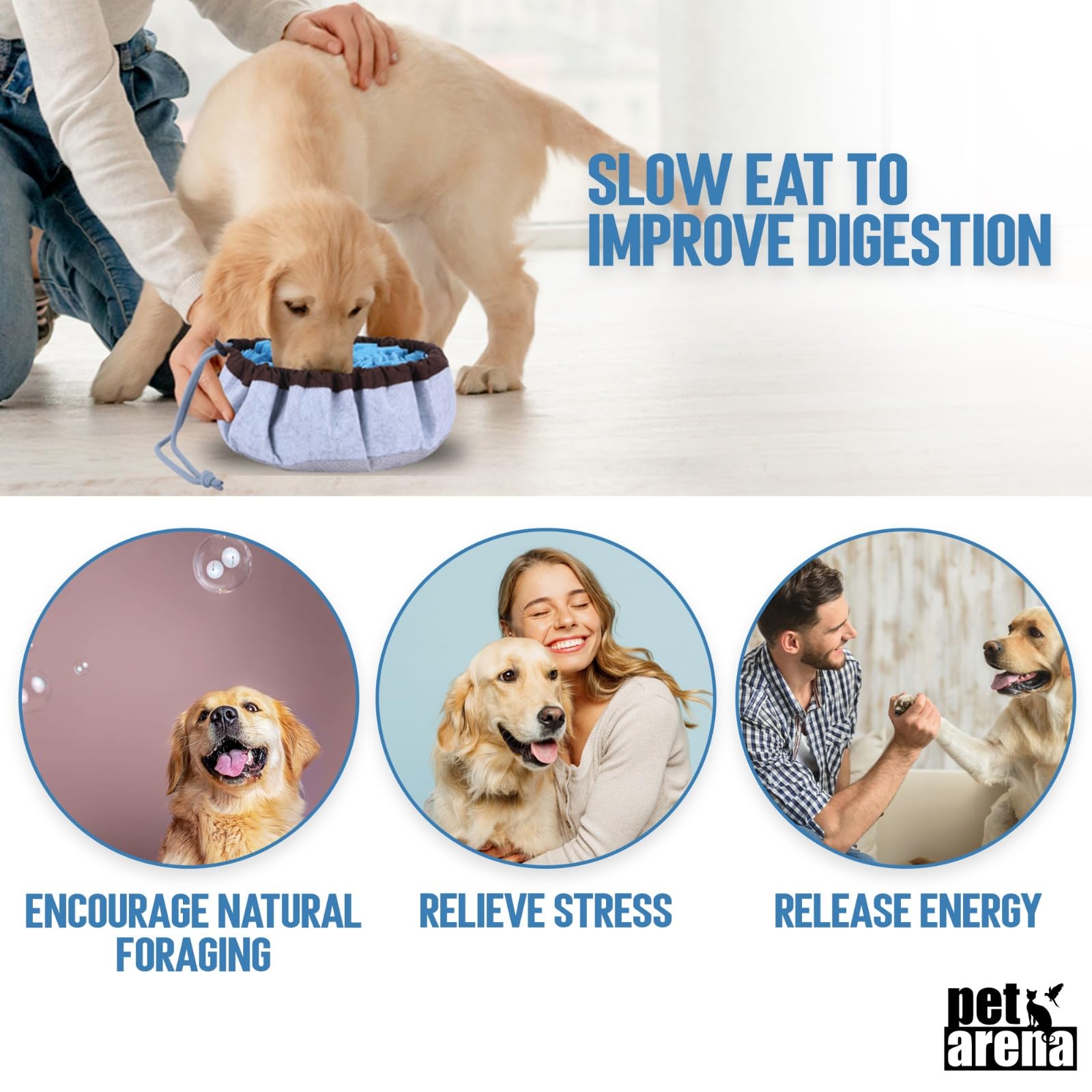 PET ARENA Adjustable Snuffle mat for Dogs, Dog Puzzle Toys, Enrichment Pet Foraging mat for Smell Training and Slow Eating, Stress Relief Interactive Dog Toy for Feeding, Dog Mental Stimulation Toys 🍁 All In One Marketplace Canada