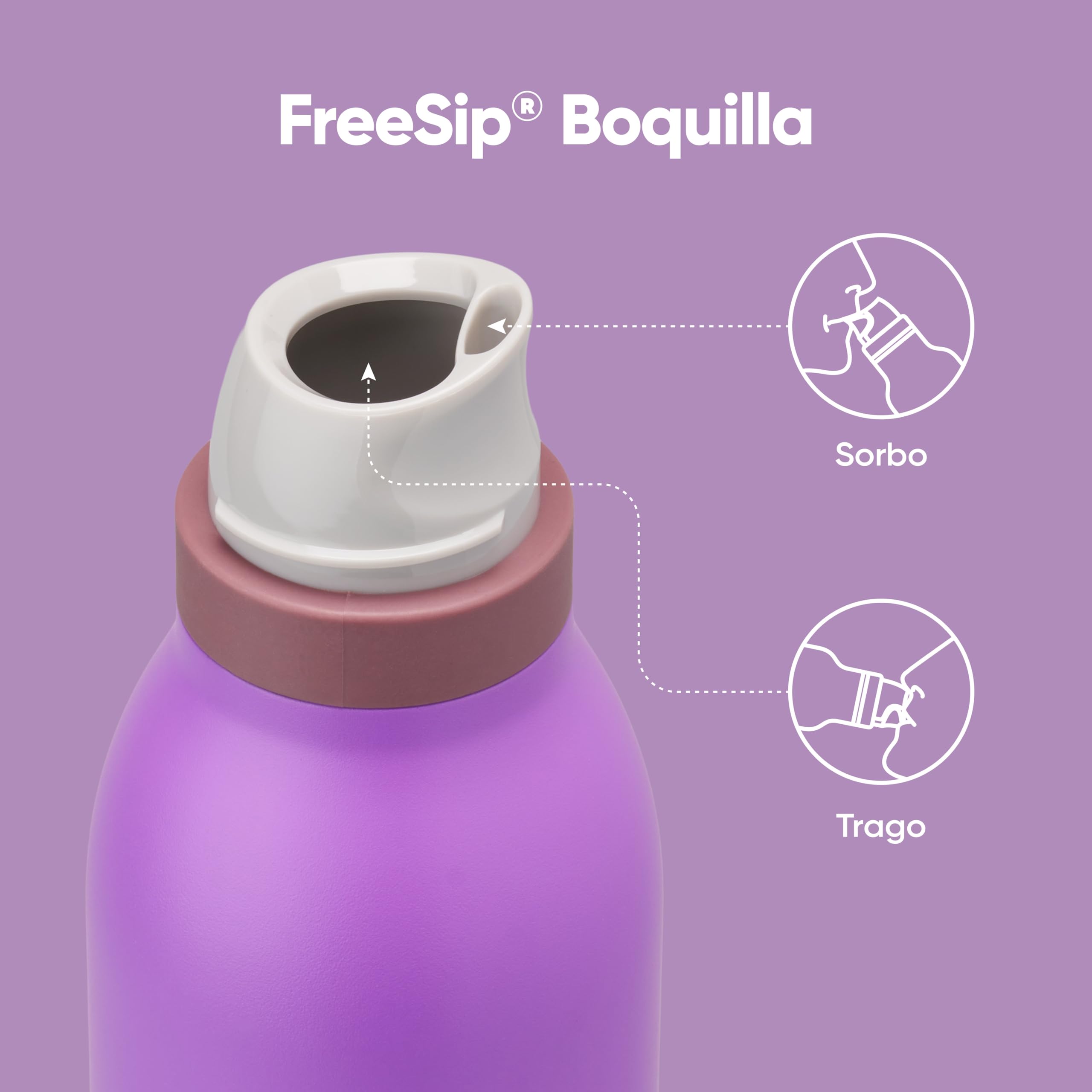 Owala FreeSip Twist Insulated Stainless Steel Water Bottle with Straw for Sports and Travel, BPA-Free, 24-oz, Purple/Purple (California Grapevine) 🍁 All In One Marketplace Canada