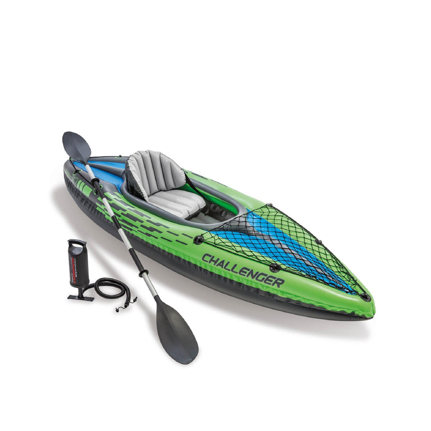 INTEX 68305EP Challenger K1 Inflatable Kayak Set: Includes Deluxe 86in Aluminum Oar and High-Output Pump – Adjustable Seat with Backrest – Removable Skeg – 1-Person – 220lb Weight Capacity 🍁 All In One Marketplace Canada