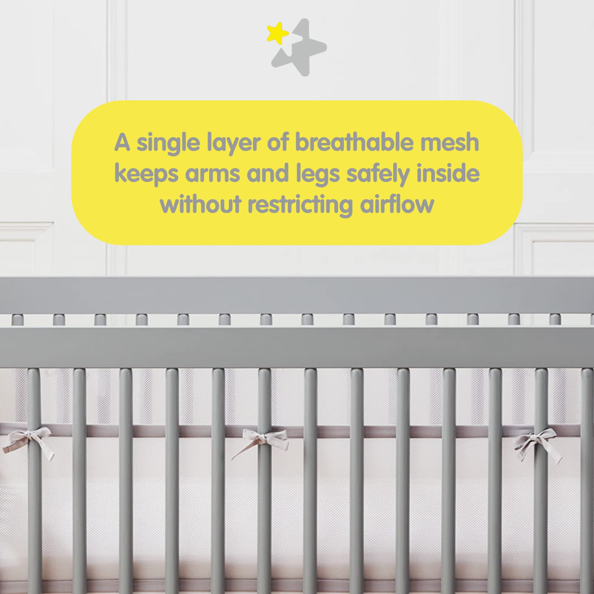 BreathableBaby Breathable Mesh Liner for Full-Size Cribs, Classic 3mm Mesh, White (Size 4FS Covers 3 or 4 Sides) 🍁 All In One Marketplace Canada