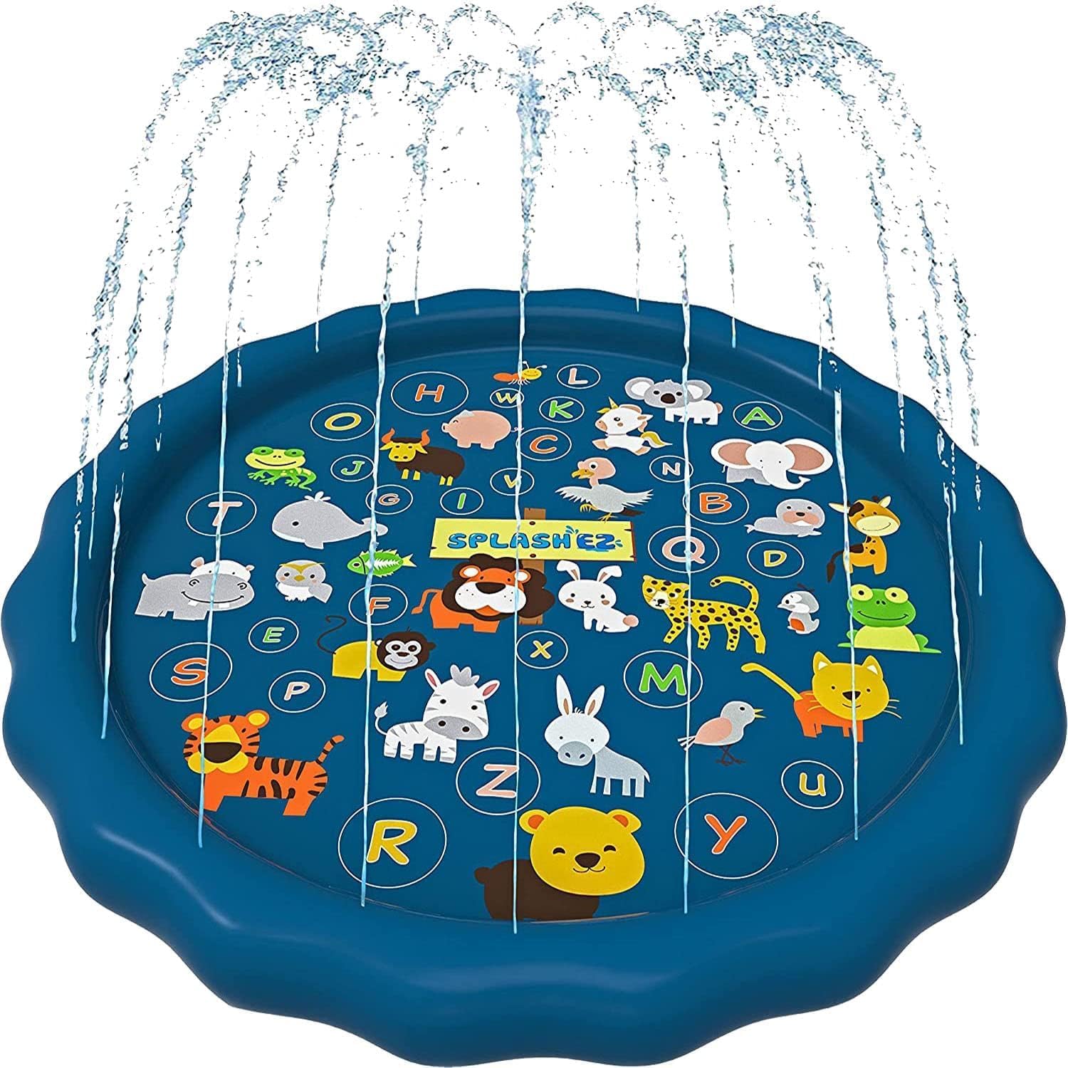 SplashEZ 3-in-1 Splash Pad, Sprinkler for Kids, and Wading Pool for Learning – Children’s Sprinkler Pool, 60’’ Inflatable Water Toys – “from A to Z” Outdoor Swimming Pool for Babies and Toddlers 🍁 All In One Marketplace Canada