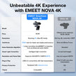 EMEET NOVA 4K Webcam for PC - Computer Camera PDAF Autofocus, 2 Mics, 73° FOV, Auto Light Correction, USB Plug & Play Web Cam, Privacy Cover, Ideal for Home Office, Streaming, Business & Video Calls 🍁 All In One Marketplace Canada