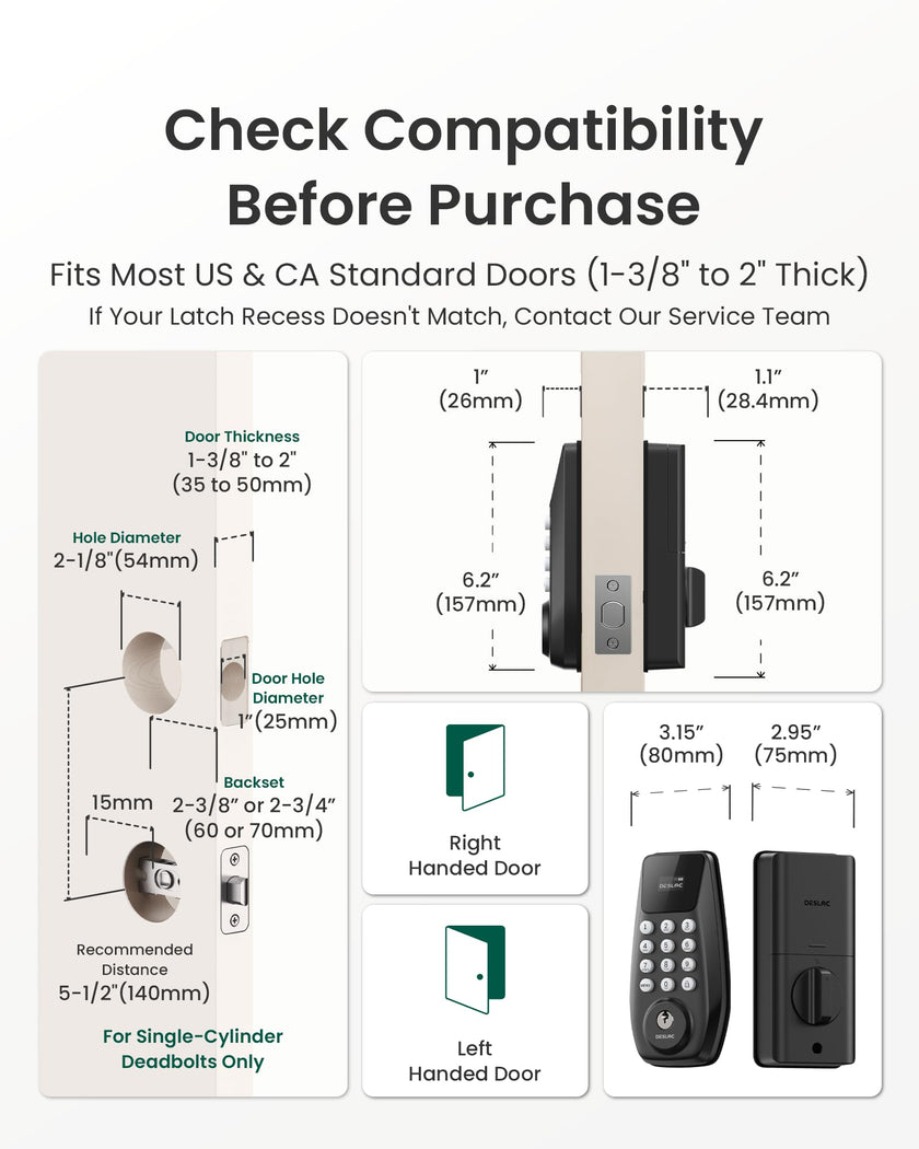 DESLOC C100 Plus Smart Keyless Entry Door Lock with Built-in WiFi 🍁 All In One Marketplace Canada