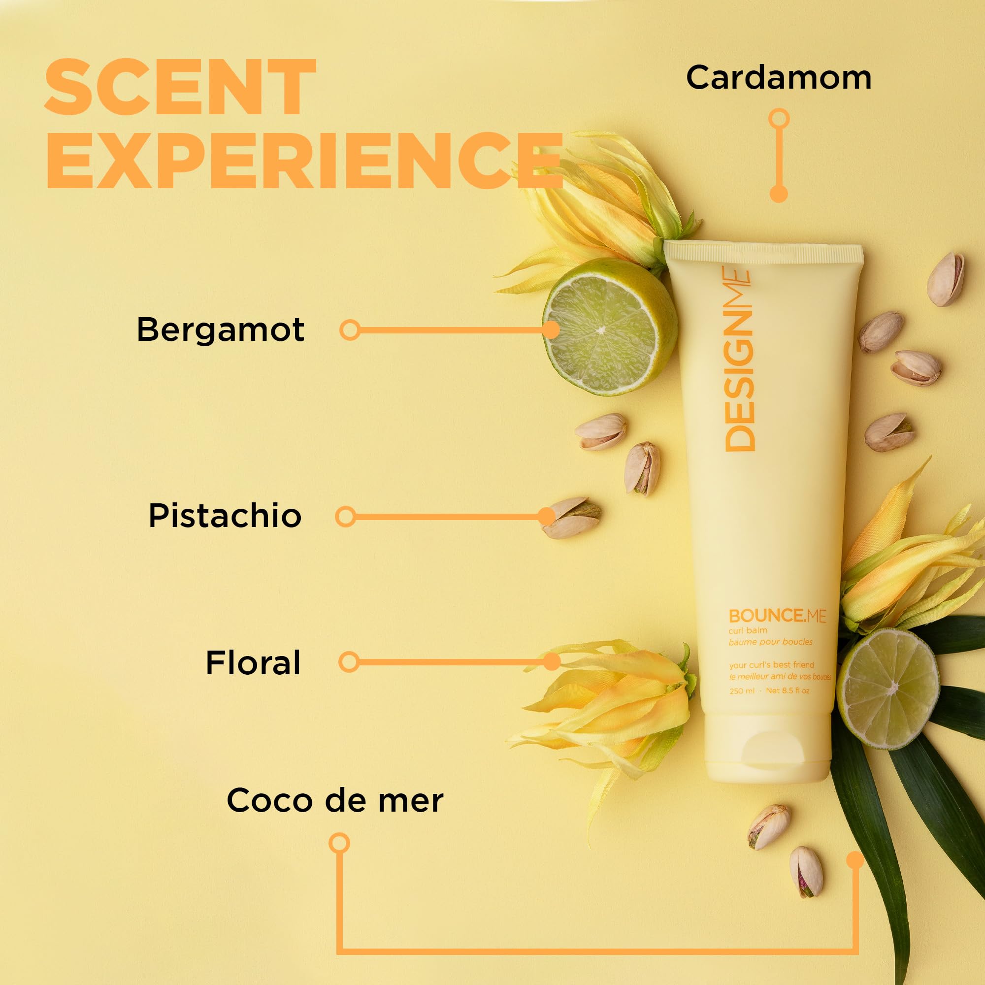 DESIGNME BOUNCE.ME Hair Curling Cream | Curl Enhancer with Argan Oil | Hair Curling Balm Sulfate-free, 250mL 🍁 All In One Marketplace Canada