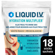 Liquid IV Sugar-Free Electrolyte Drink Mix for enhanced hydration, White Peach with Vitamins B3, B5, B12 and C 60g (18 sticks) 🍁 All In One Marketplace Canada