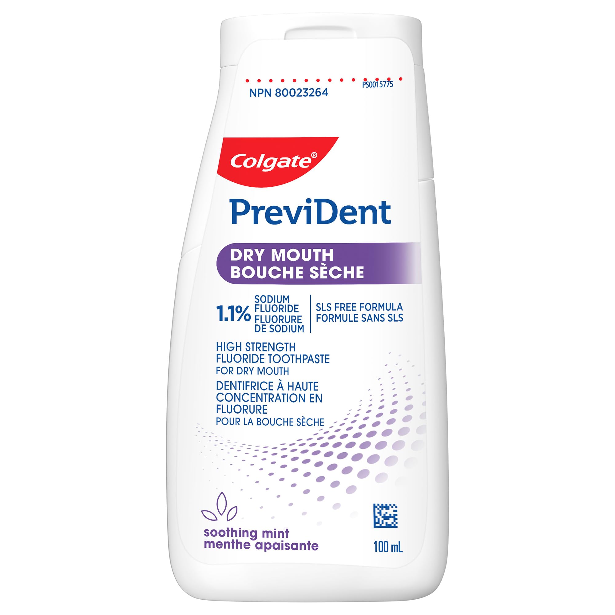 Colgate PreviDent Dry Mouth Toothpaste - Mint, 100mL - Fluoride Enamel Protection, Dry Mouth Teeth Relief, Travel Size - Dentifrice for Daily Oral Care 🍁 All In One Marketplace Canada