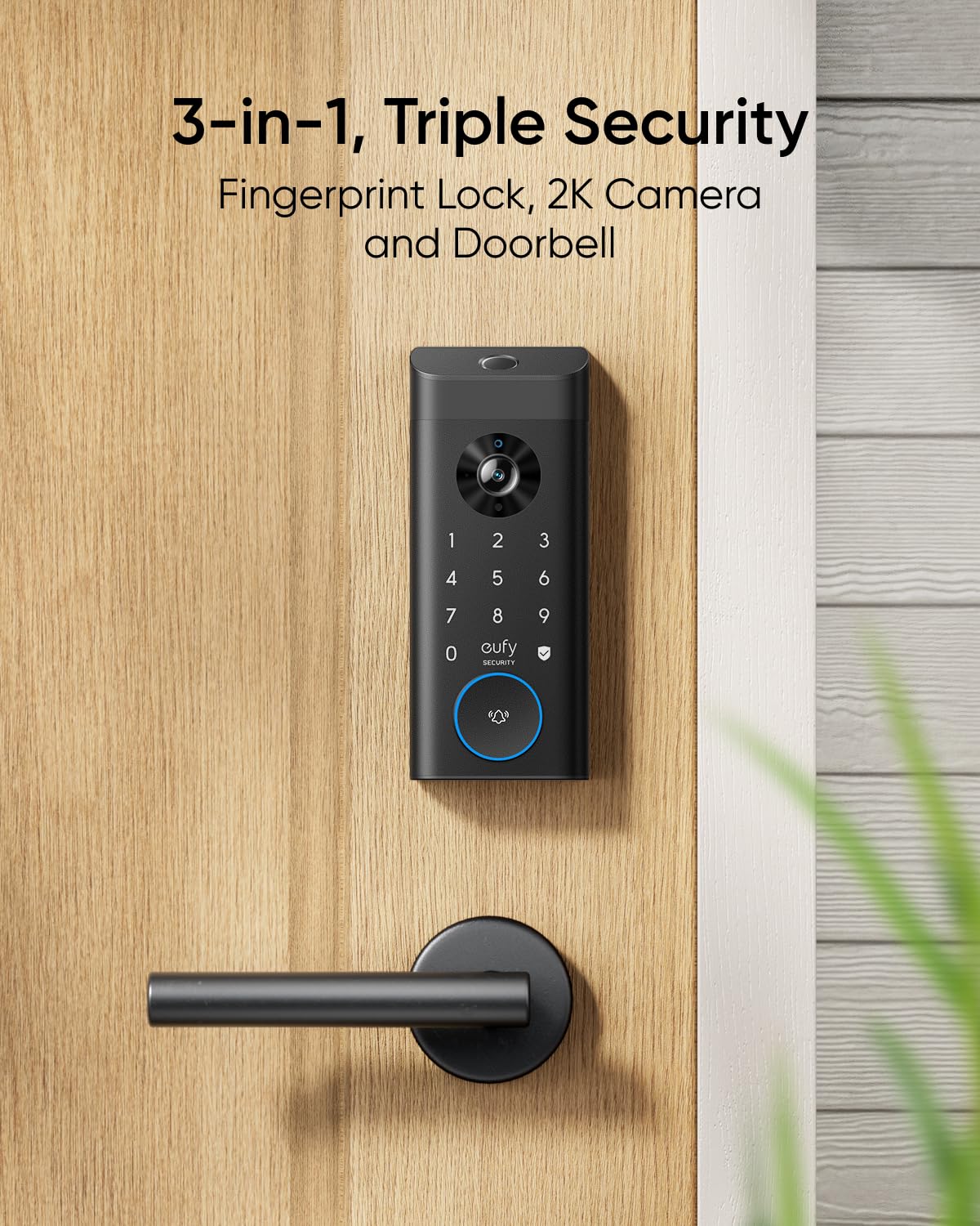 eufy Security Video Smart Lock E330, 3-in-1 Camera+Doorbell+Fingerprint Keyless Entry Door Lock, WiFi Door Lock,App Remote Control,2K HD,Doorbell Camera,No Monthly Fee 🍁 All In One Marketplace Canada