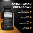 Nutratology® Organic Lion's Mane Mushroom Capasules - Nootropic Functional Mushroom Supplements Made With 40% Polysaccharides & >20% Beta-Glucan | Supports Memory, Cognition & Brain Health - 60 Count 🍁 All In One Marketplace Canada