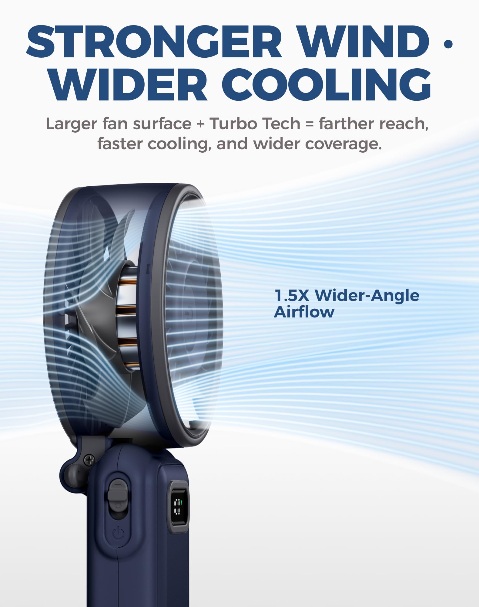 Diveblues Portable Hand Fan - Mini USB Rechargeable Handheld Fan Up to 12 Hours Cooling, 1-100 Speed Personal Fan with Turbo Airflow, 180° Foldable Desk Fan for Office & Bedroom & Travel & Commuting 🍁 All In One Marketplace Canada