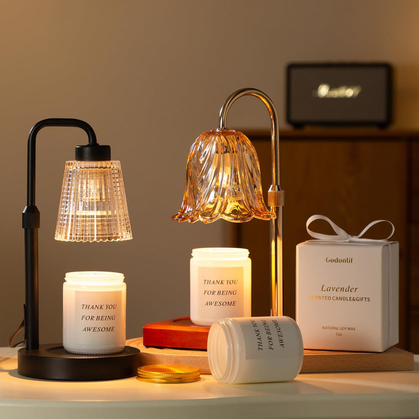 GODONLIF Candle Warmer Lamp with Timer Dimmable, Birthday Gifts for Women Mom, Home Decor Living Room Bedroom Decor, Wax Melt Warmer for Jar Candles with 2 Bulbs 🍁 All In One Marketplace Canada