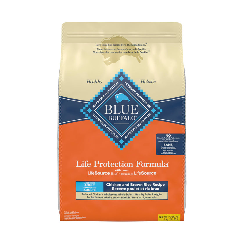 Blue Buffalo Life Protection Formula Large Breed Adult Dry Dog Food, Promotes Joint Health and Lean Muscles, Made with Natural Ingredients, Chicken & Brown Rice Recipe,11.7kg/26 lbs 🍁 All In One Marketplace Canada