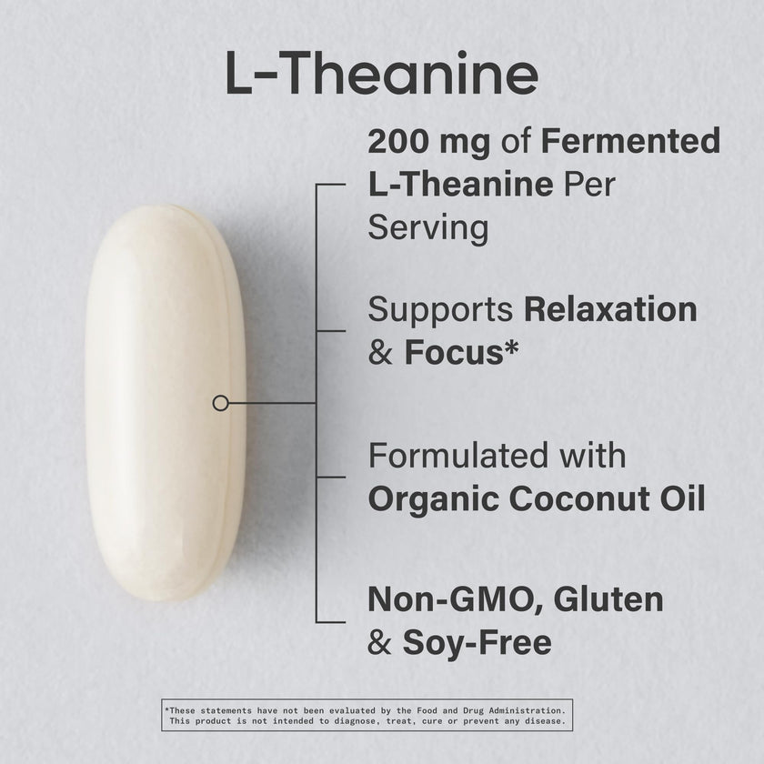Sports Research® Double Strength ‘Suntheanine’ L-Theanine with Organic Coconut Oil - Promotes Alertness, Focus, and Relaxation without Drowsiness - 200 mg L Theanine Supplement - 60 Softgel Capsules 🍁 All In One Marketplace Canada