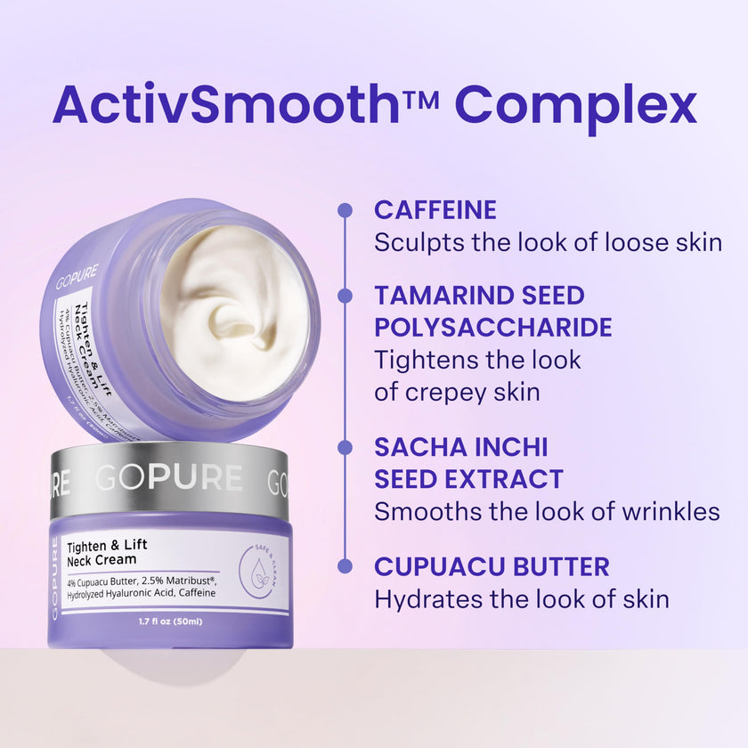 goPure Tighten & Lift Neck & Chest Moisturizer Cream for Visibly Firming, Tightening and Lifting Wrinkles & Crepey Skin, 1.7oz 🍁 All In One Marketplace Canada