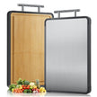 Mothers Day Gifts, Titanium Cutting Board for Kitchen, Double Sided Reversible Chopping Board, Titanium & Bamboo Wood Cutting Board for Meat, Vegetables and Fruit, Easy to Clean (16×11) 🍁 All In One Marketplace Canada
