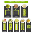 Vegetable Chopper Cutter Slicer Multifunctional 13-in-1 Food Veggie Onion Potato Fruit Chopper Cutter Dicer with Container, 8 Interchangable Blades, Hand Protector, Drain Strainer, Cleaning Brush 🍁 All In One Marketplace Canada