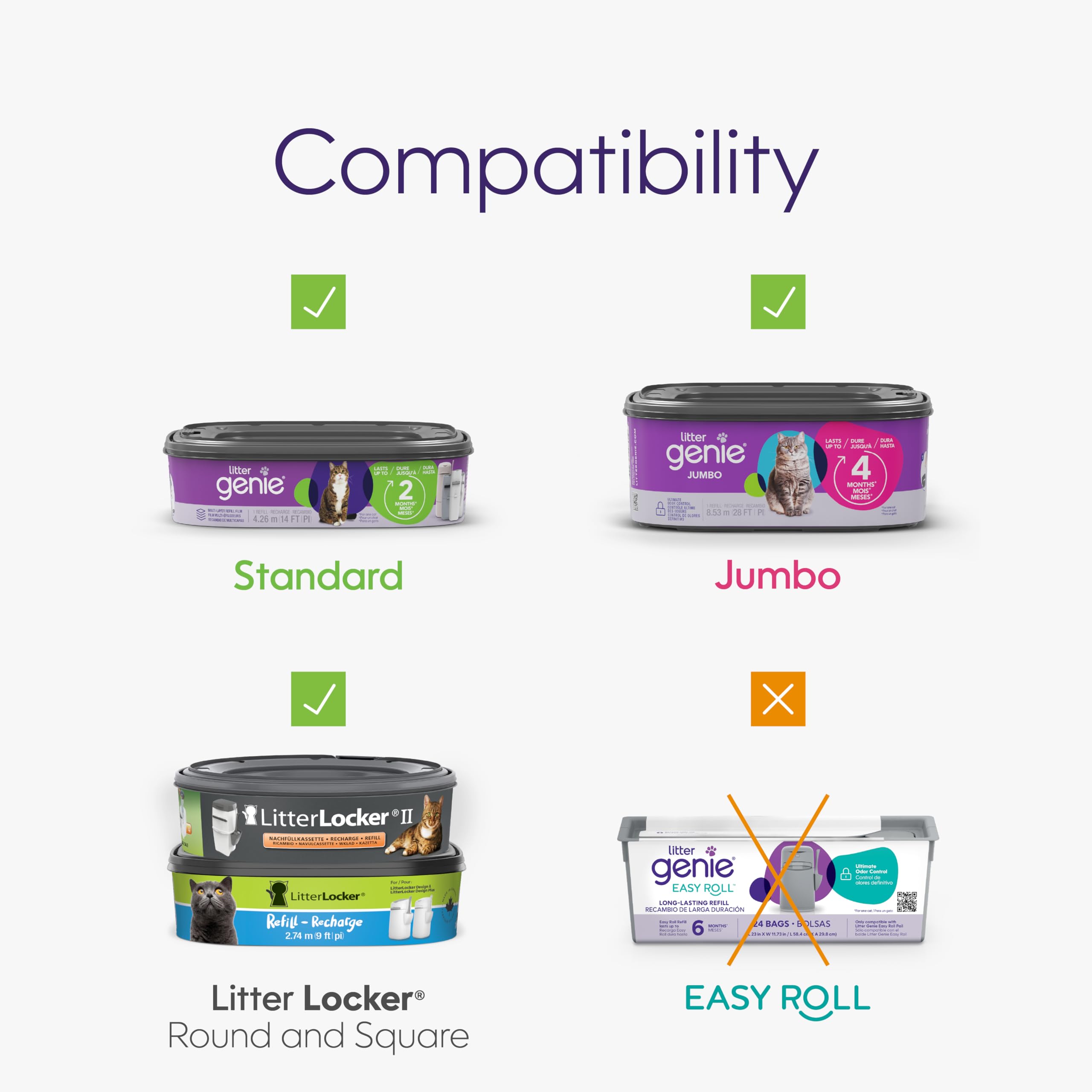 Litter Genie Refill Bags | Stand alone Genuine Film 9 pk | Compatible with Litter Genie Standard and Jumbo refills | Ultimate Odour Control Cat Litter Bags | Up to 18 months of supply for one cat 🍁 All In One Marketplace Canada