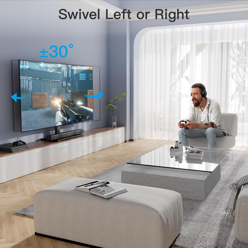 PERLESMITH Swivel Universal TV Stand/Base - Table Top TV Stand for 24-60 inch LCD LED TVs - Height Adjustable TV Mount Stand with Tempered Glass Base, VESA 400x400mm, Holds up to 99lbs PSTVS09 🍁 All In One Marketplace Canada