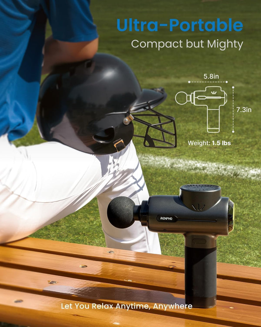 RENPHO Massage Gun, Powerful Massager Gun for Athletes, Percussion Massage Gun, Portable Hand held Electric Massager for Back, Carry Case, Gifts for Men Women, Active 🍁 All In One Marketplace Canada