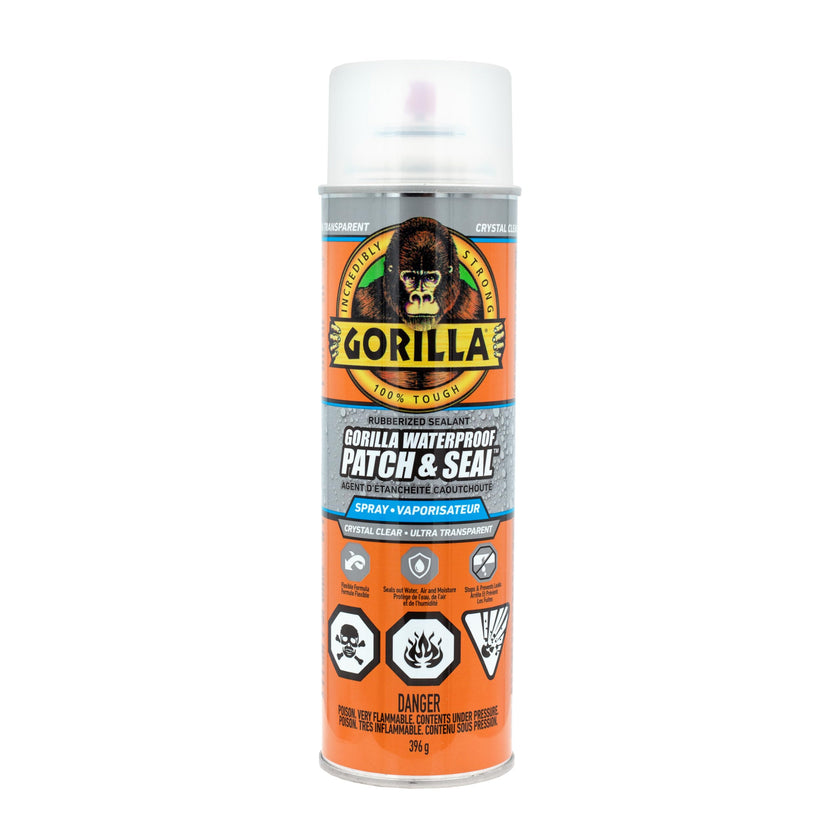 Gorilla Waterproof Patch & Seal Spray, Flexible Rubberized Coating, Seals Out Water Air & Moisture, Stops & Prevents Leaks, Clear, 14oz/396g, (Pack of 1) 🍁 All In One Marketplace Canada