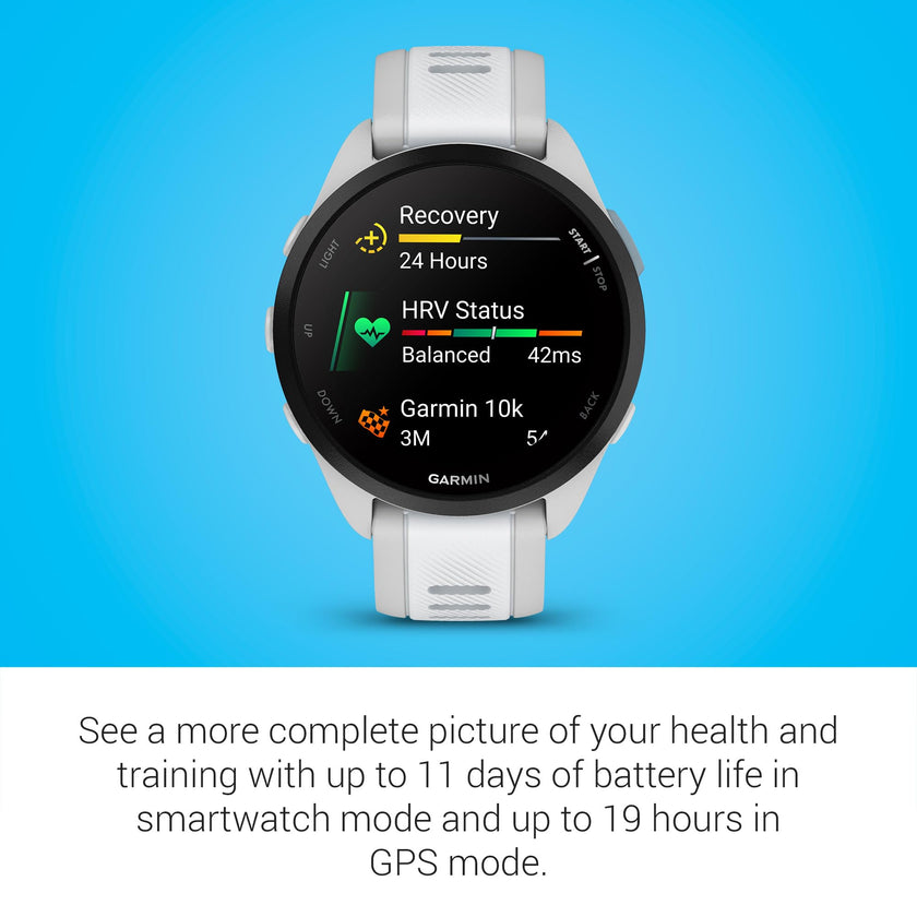 Garmin Forerunner® 165, Running Smartwatch, Colorful AMOLED Display, Training Metrics and Recovery Insights, Whitestone 🍁 All In One Marketplace Canada