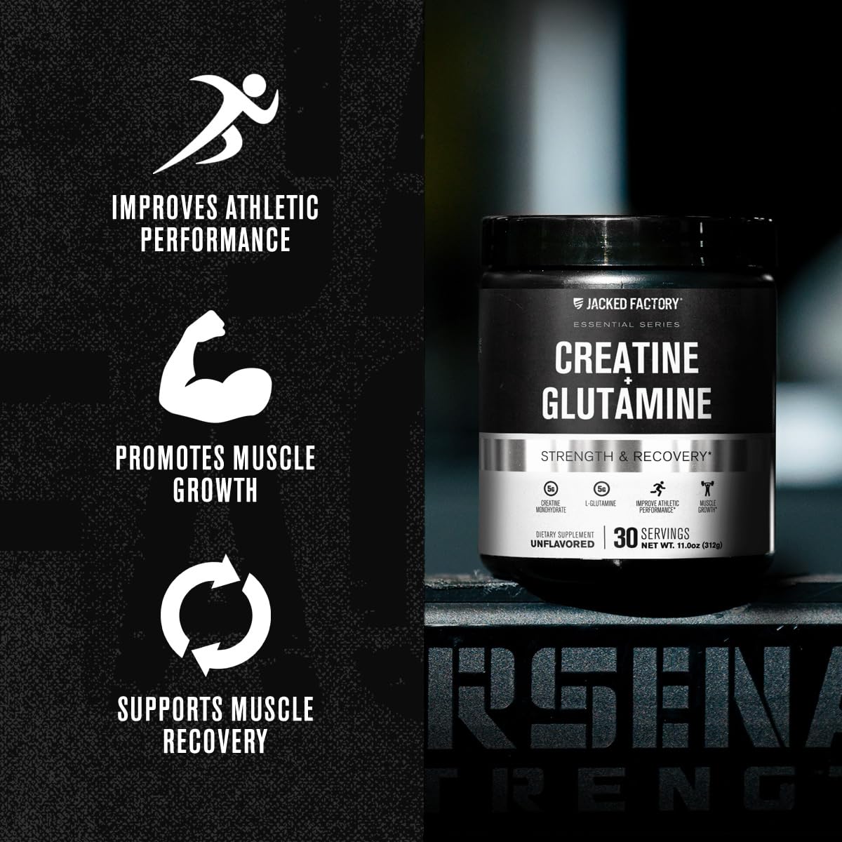 Creatine + Glutamine - Canadian-Owned Supplement with L-Glutamine - 30 Servings 🍁 All In One Marketplace Canada