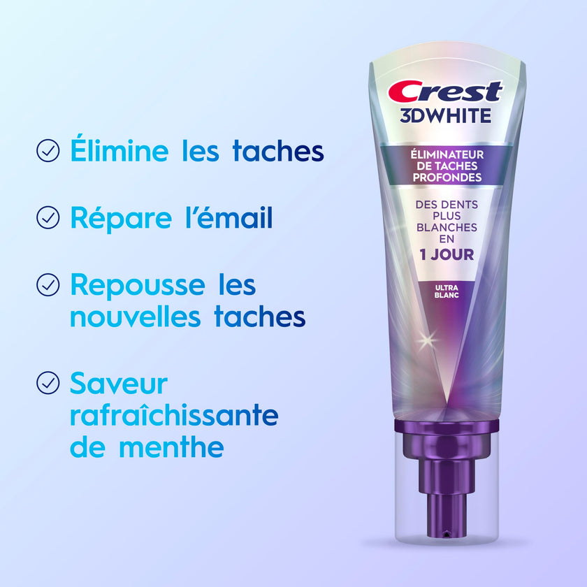 Crest Toothpaste 3DWhite Deep Stain Remover Ultra White - Daily Use - 67mL - Pack of 2 🍁 All In One Marketplace Canada