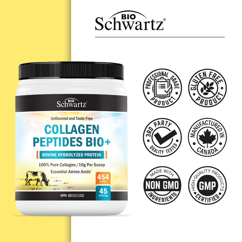 Collagen Peptides Powder | Hydrolyzed Collagen Powder with 18 Essential Amino Acids | Supports Healthy Skin Hair & Nails | Bone & Joint Support | Unflavored, Non GMO, Gluten Free | Easy to Mix | 16 oz 🍁 All In One Marketplace Canada