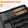 Ceecysaa Cutlery Organizer with 2 Removable Knife Blocks, Expandable Utensil Tray,Adjustable Cutlery Tray Drawer Organizer for Spoons, Knives, Kitchen Organizers and Storage,ABS,Black(6-9 Slots) 🍁 All In One Marketplace Canada