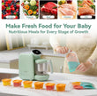 Chefhandy Baby Food Maker with Stainless Steel Steam Basket, 5-in-1 Baby Food Processor, Steamer & Blender, Auto Cooking, Pureeing, Reheating & Steam Cleaning, BPA-Free, 6 Reusable Pouches, Green 🍁 All In One Marketplace Canada