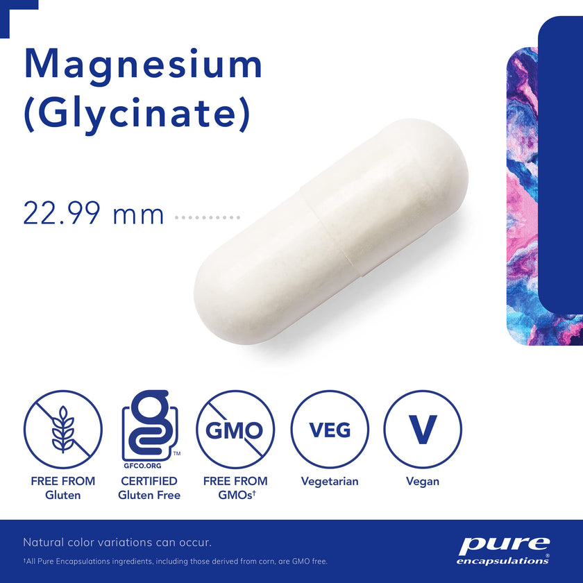 Pure Encapsulations Magnesium (Glycinate) - Supplement to Support Heart Health, Nerves, Muscles & Metabolism* - With Magnesium Glycinate - 180 Capsules 🍁 All In One Marketplace Canada