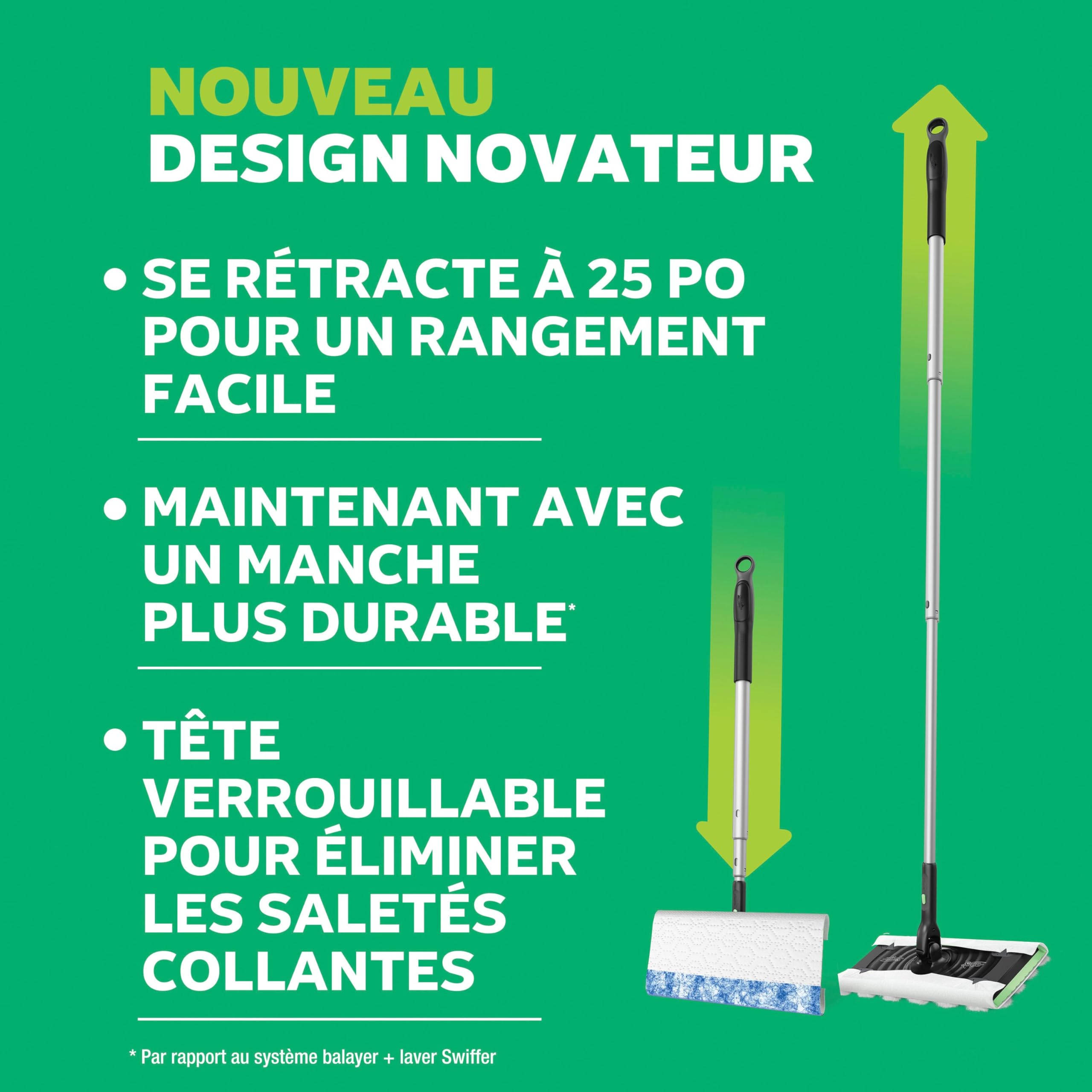 Swiffer Sweep and Mop Deluxe, 2-in-1 Floor Mopping and Sweeping Kit, Multi-Surface Kit for Floor Cleaning, Kit Includes 1 Sweeper Device, 5 Heavy Duty Dry Sweeping & 6 Heavy Duty Wet Mopping Cloths 🍁 All In One Marketplace Canada