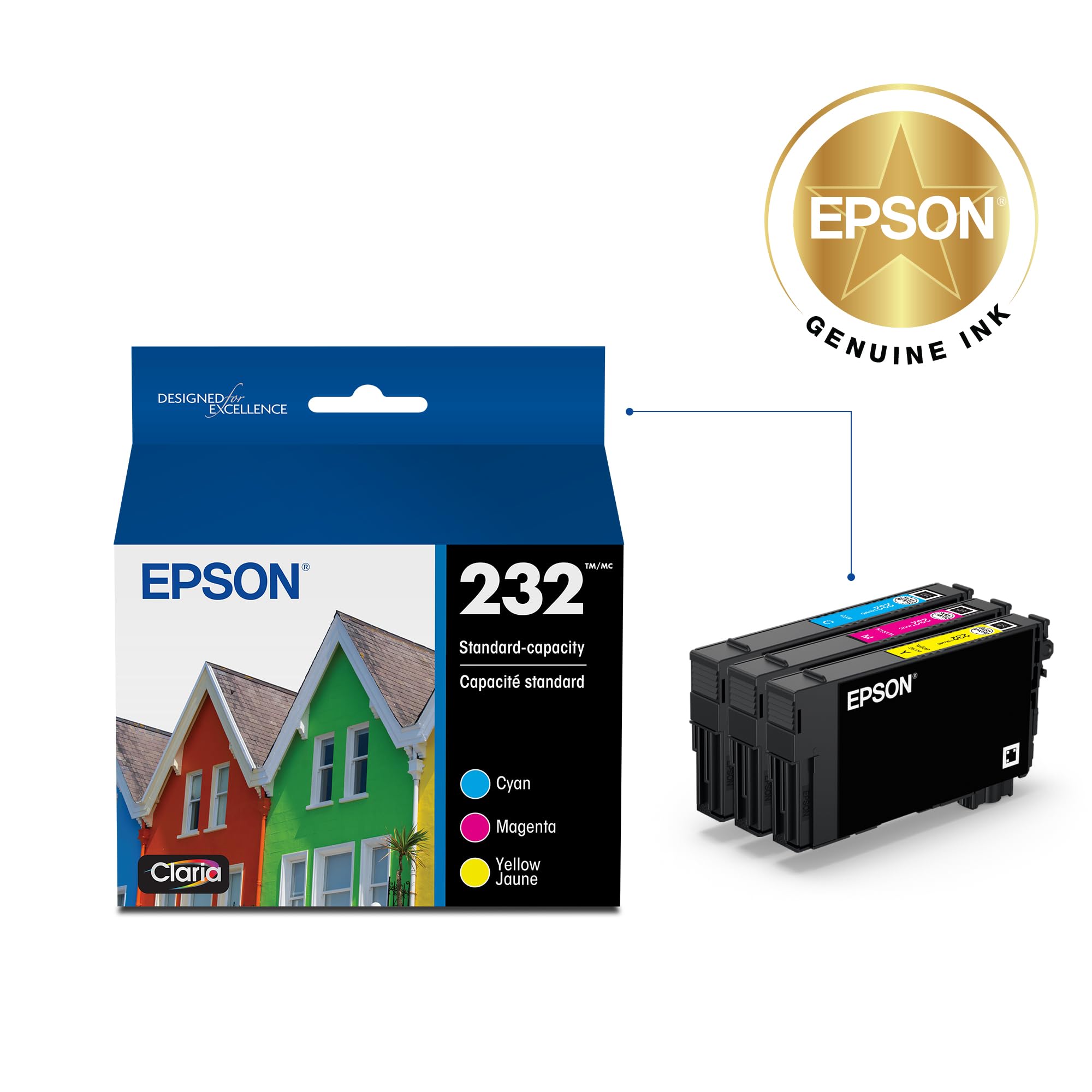 Epson 232 Genuine Ink Standard Capacity 3 Color Combo Pack T232520 🍁 All In One Marketplace Canada