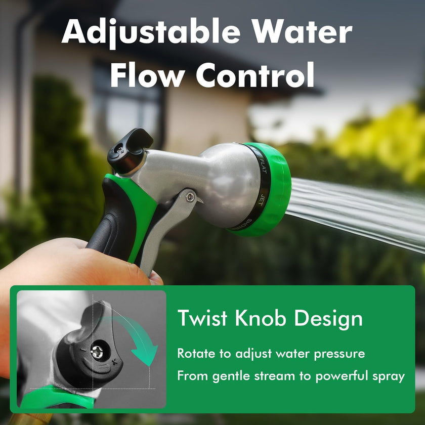 RESTMO Garden Hose Nozzle, Heavy Duty Metal Water Hose Nozzle with 7 Adjustable Spray Patterns, High Pressure Hand Sprayer with Flow Control, Best for Watering Plants & Lawns, Washing Cars & Pets 🍁 All In One Marketplace Canada