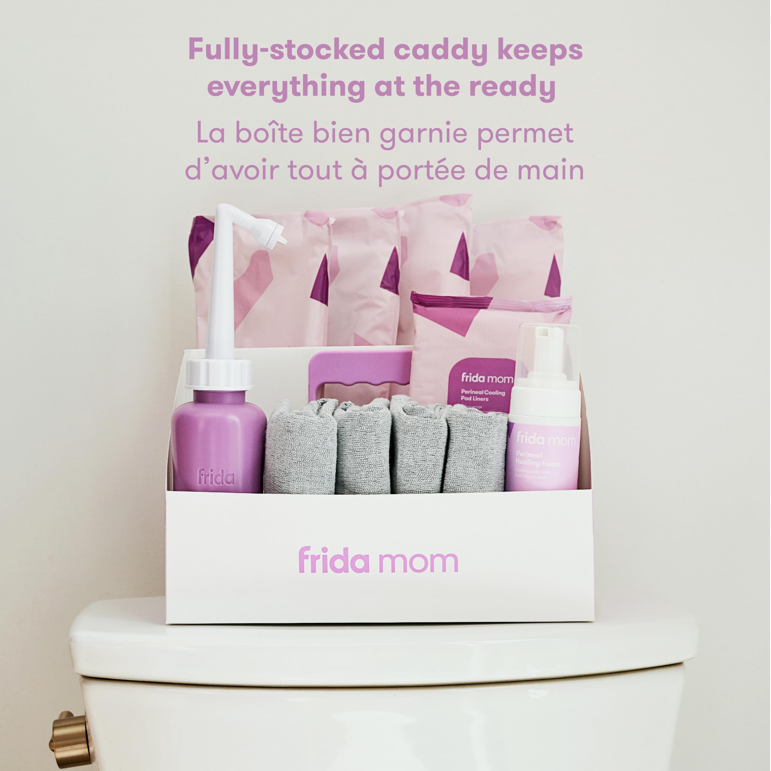 Frida Mom 15pc Labor, Delivery, & Postpartum Kit Gift Set for Baby Showers & Mom to Be, Includes Peri Bottle, Nursing Gown, Disposable Underwear, Ice Maxi Pads, Pad Liners, Perineal Foam, Socks & Toiletry Bag 🍁 All In One Marketplace Canada