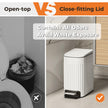 TrashAid Slim Bathroom Trash Can with Lid Soft Close, 6 Liter/1.6 Gallon Stainless Steel Small Garbage Can with Removable Inner Bucket, Step Pedal, Slim Wastebasket for Toilet, Office, Bedroom, White 🍁 All In One Marketplace Canada