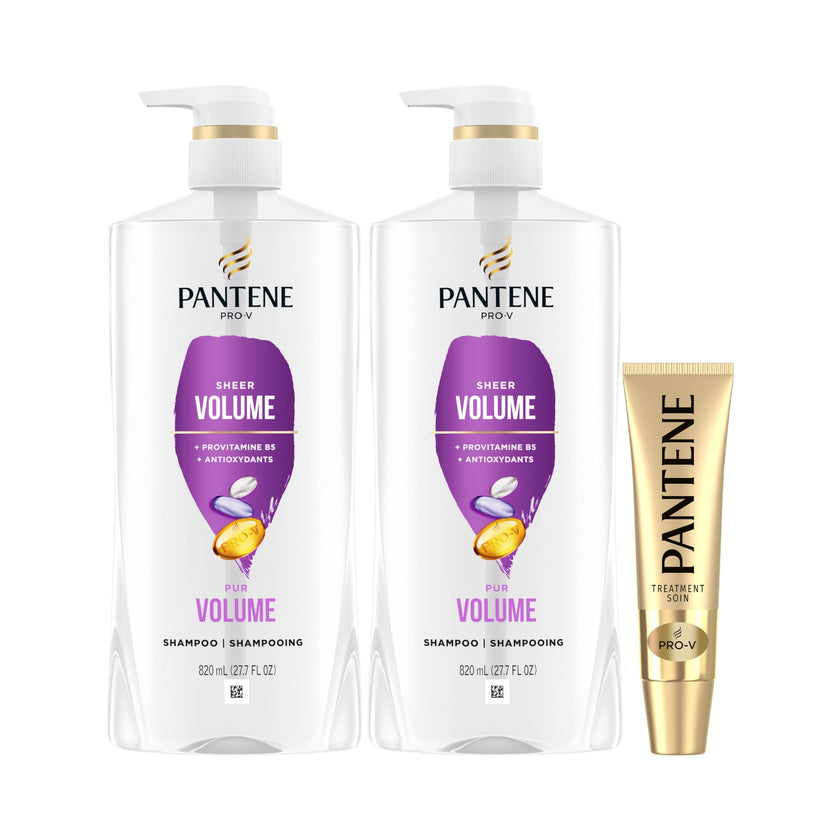 Pantene PRO-V Volume & Body Twin Pack Shampoo, 820 mL Each + Intense Rescue Shot Treatment, 15 mL for dry hair, 1.65 L in Total 🍁 All In One Marketplace Canada