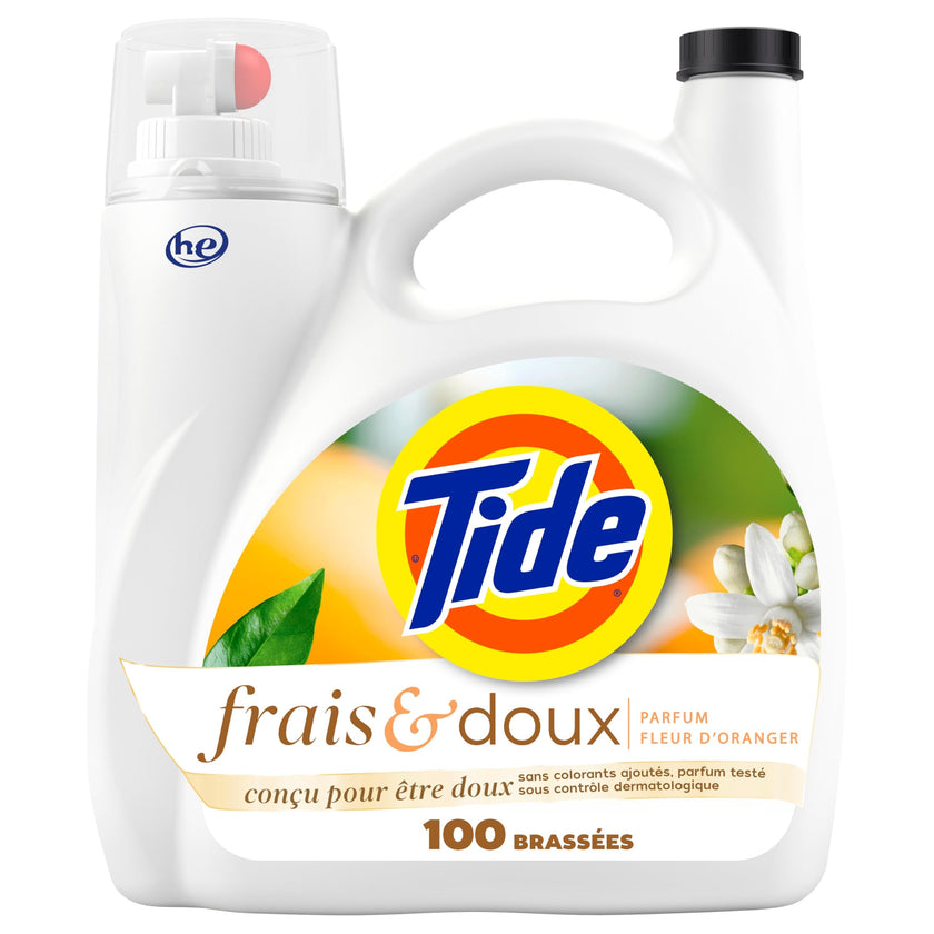 Tide Fresh & Gentle liquid laundry detergent, 100 Loads, Orange Blossom Scent, Gentle laundry soap with nature inspired freshness, 3.9 L 🍁 All In One Marketplace Canada