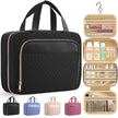 HOTOR Travel Toiletry Bag for Women - Spacious Toiletry Bag for Men, Waterproof Makeup Bag with Hanging Hook and Multiple Pockets, Travel Accessories, Travel Essentials, Black, Medium 🍁 All In One Marketplace Canada
