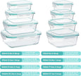 Vtopmart 8 Pack Glass Container Food Storage, Meal Prep Containers, Airtight Lunch Boxes with Leak Proof Locking Lids, for Microwave, Oven, Freezer and Dishwasher, Green 🍁 All In One Marketplace Canada