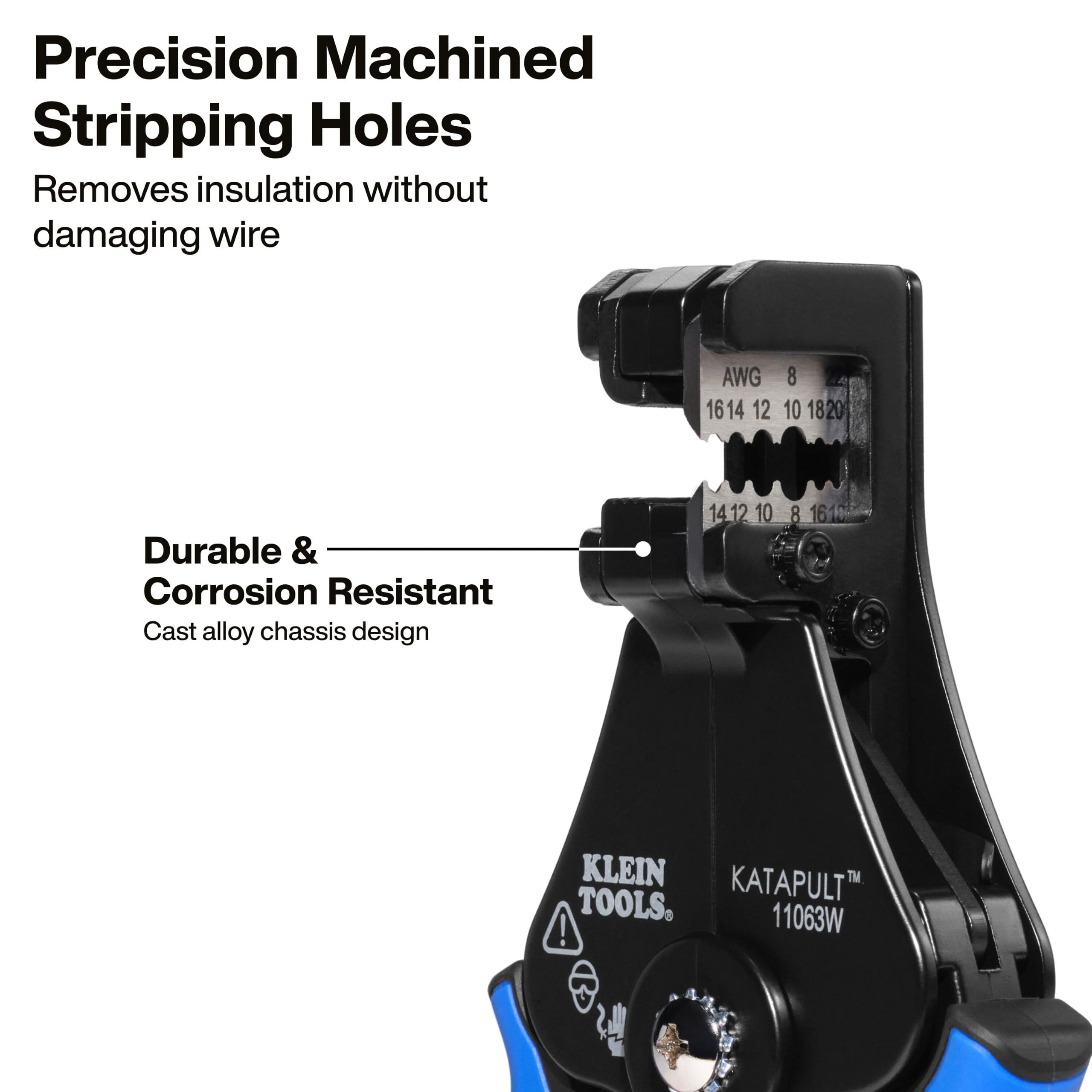 Klein Tools 11063W Wire Cutter/Stripper, Heavy Duty Automatic Tool for 8-20 AWG Solid and 10-22 AWG Stranded Electrical Wire 🍁 All In One Marketplace Canada