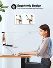 Zewwen Laptop Stand for Desk, Ergonomic Adjustable Foldable Computer Stand with Heat-Vent, Aluminium Alloy Laptop Riser Compatible with MacBook Air, Pro, Dell XPS, Samsung, 10”-16