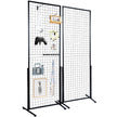 VEVOR 2' x 5.6' Grid Wall Panels Tower, 2 Packs Wire Gridwall Display Racks with T-Base Floorstanding, Double Side Gridwall Panels for Art Craft Shows, Retail Display with Extra Clips and Hooks 🍁 All In One Marketplace Canada