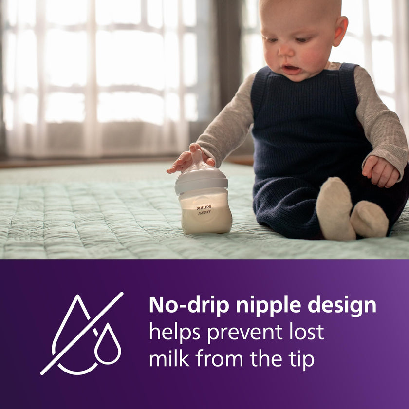 Philips Avent Natural Baby Bottle with Natural Response Nipple (Slow Flow, Flow 2), 4oz, 3-pack, SCY900/03 🍁 All In One Marketplace Canada