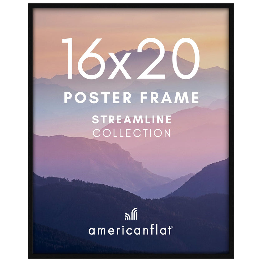 Americanflat 16x20 Picture Frame with Polished Plexiglass - Streamline Collection - Thin Border Picture Frame for Wall Display - Hanging Hardware Included - Black 🍁 All In One Marketplace Canada