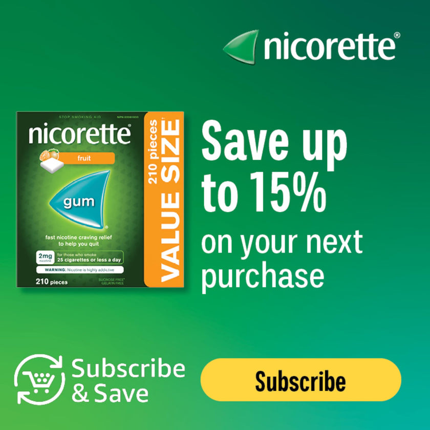 Nicorette 2mg Nicotine Gum, Fruit – Quit Smoking Aid with Fast Craving & Withdrawal Relief, Nicotine Replacement Therapy (NRT), 210 Pieces (Value Size) 🍁 All In One Marketplace Canada