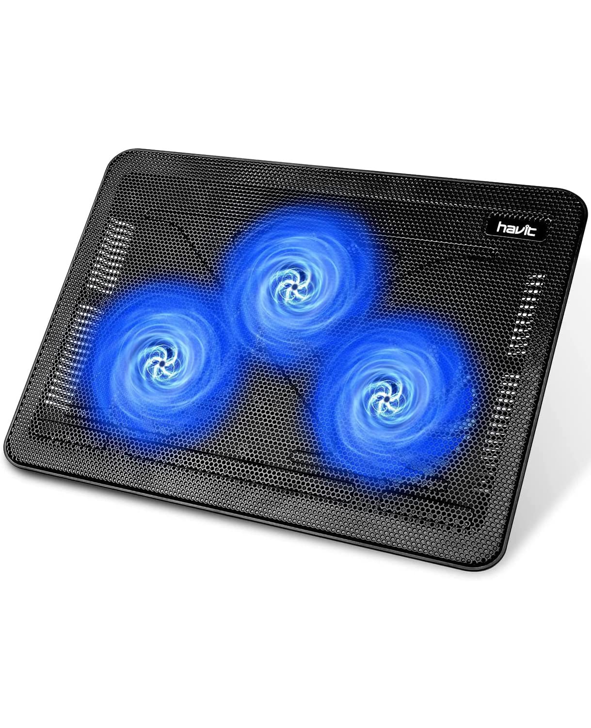HAVIT HV-F2056 15-17 Inch Laptop Cooler Cooling Pad - Slim Portable USB Powered (3 Fans)(Black+Blue) 🍁 All In One Marketplace Canada